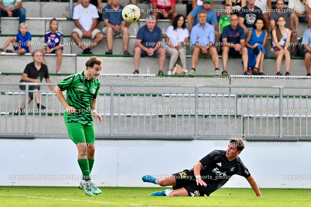SC Landskron vs. Thal Assling  | #10 Nemanja Lukic SC Landskron, #10 Julian Jakob Moser Thal Assling, SC Landskron vs. Thal Assling , SC Landskron vs. Thal Assling  am 09.08.2024 in Villach (Sportanlage Landskron), Austria, (Photo by Bernd Stefan)