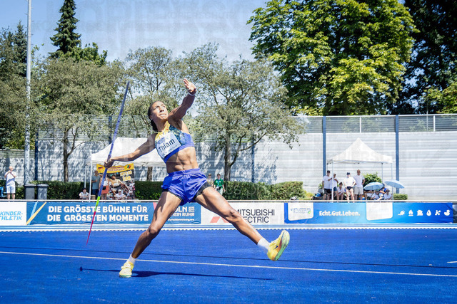 Multisport Event; Ratingen, 28.06.2026 | RATINGEN, GERMANY - JUNE 28, 2026 : Nafissatou Thiam (BEL / Belgium) competing in the javelin during the Multisport Event at Stadion Ratingen on June 28, 2026 in Ratingen, Germany.