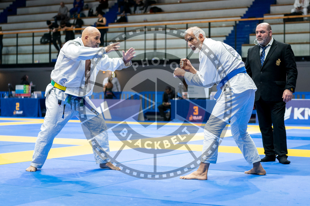 20240122PBB6195 | Fighters compete during the second day of the IBJJF European Championship in Paris, France, on January 22, 2024.