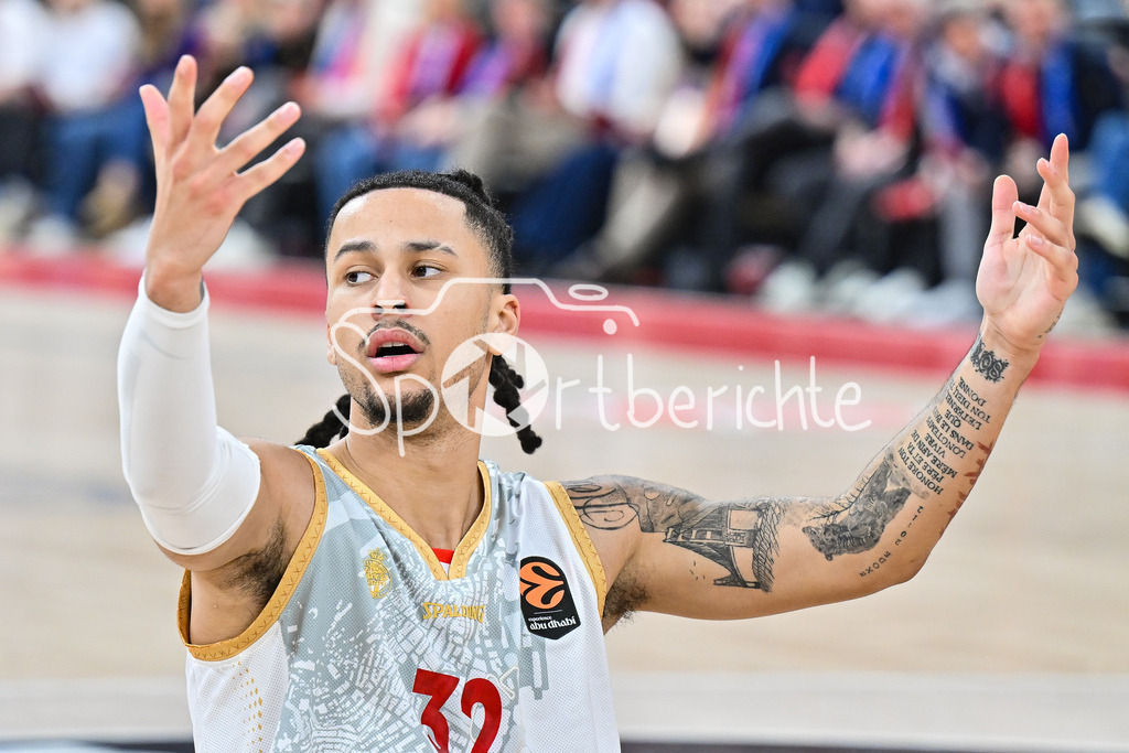 FC Bayern Basketball - AS Monaco Basket | MUNICH, GERMANY - 05. FEBRUARY: im Bild ein enttäuschter Matthew STRAZEL (AS Monaco Basket 32) / Einzelfoto / Freisteller während dem Match zwischen dem FC Bayern Basketball und dem AS Monaco Basket am 27. Spieltag der EuroLeague im SAP GARDEN