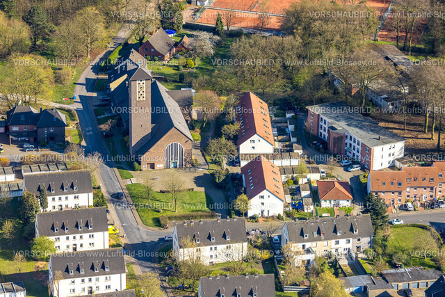 Luenen250404336 | Luftbild, Kirche St. Ludger, Alstedde, Lünen, Ruhrgebiet, Nordrhein-Westfalen, Deutschland