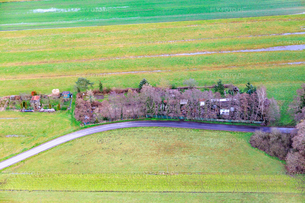Luftbild: Gartengrundstücke in Kandel im Bundesland Rheinland-Pfalz in Deutschland. Foto: IMG_085901.jpg vom 08.01.2016 durch Werner Riehm/FLY-FOTO.de