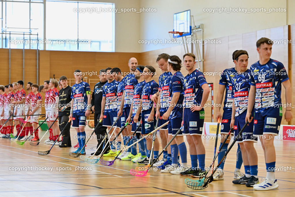 VSV Unihockey vs. KAC Floorball | VSV Unihockey Mannschaft, VSV Unihockey vs. KAC Floorball, VSV Unihockey vs. KAC Floorball am 12.04.2025 in Villach (Ballspielhalle St. Martin), Austria, (Photo by Bernd Stefan)