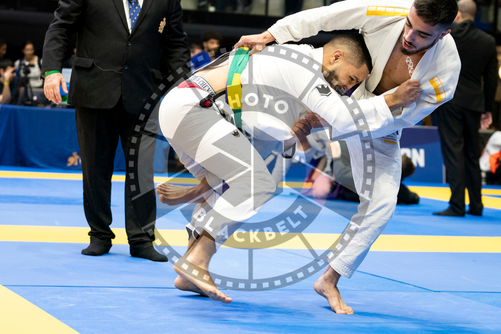 20240123PBB00710 | Fighters compete during the second day of the IBJJF European Championship in Paris, France, on January 23, 2024.