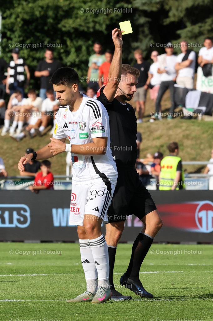 A_LUI_24082025_14 | SPORT,FUSSBALL,ADMIRAL BUNDESLIGA RZ PELLETS WAC-SK RAPID WIEN 24.08.2025 IM BILD: GELBE KARTE DEJAN ZUKIC (WAC) FOTO:FOTOLUI/MW
