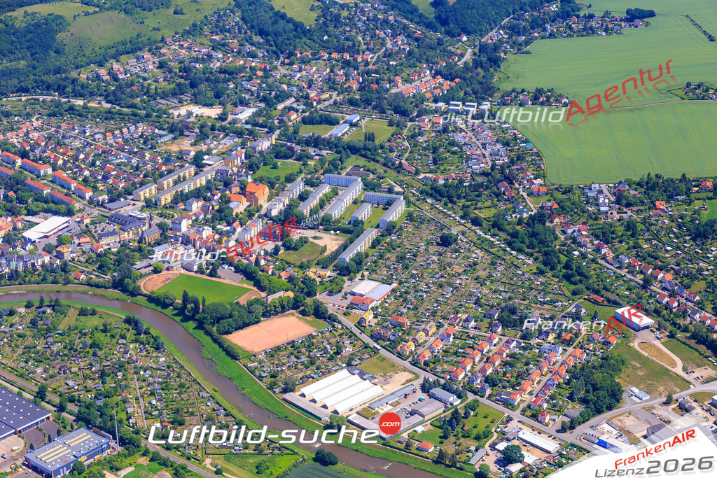 Die Luftaufnahme der Stadt Gera wurde vom UL-Flugzeug heraus erstellt ( keine Drohne )- hohe Auflösung für beste Qualität