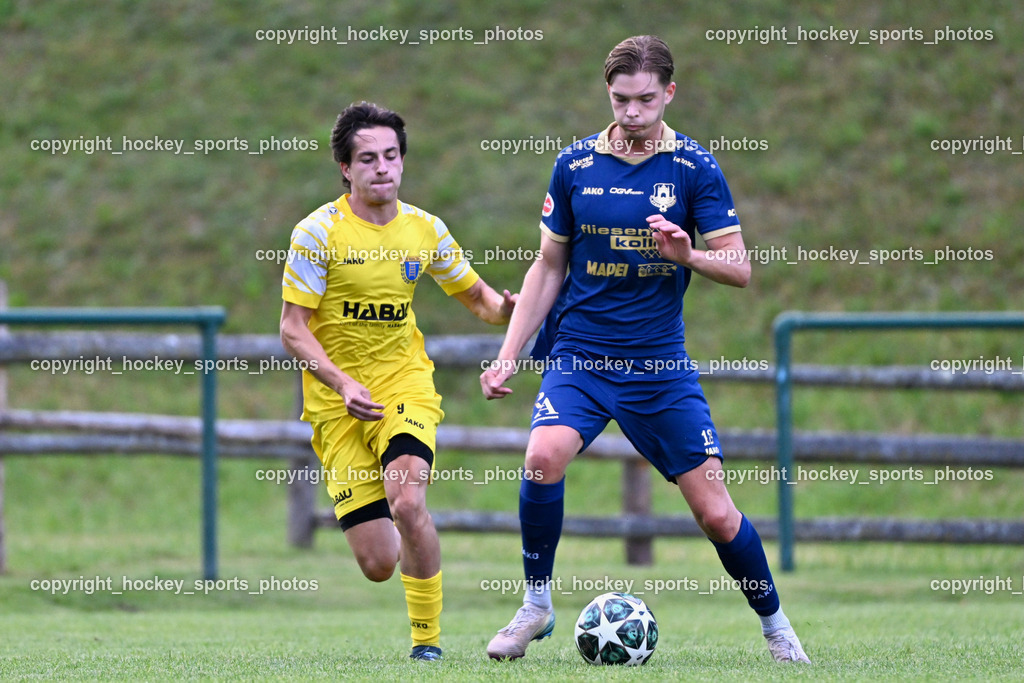 SV Malta vs. ATUS Velden | #9 Luca Christian Pertl SV Malta, #18 Nicolas Modritz ATUS Velden, SV Malta vs. ATUS Velden, SV Malta vs. ATUS Velden am 19.08.2025 in Malta (Sportplatz Malta), Austria, (Photo by Bernd Stefan)
