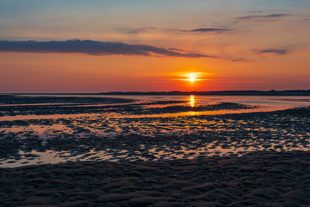 Sonnenaufgang im Wattenmeer auf der Insel Amrum | Sonnenaufgang im Wattenmeer auf der Insel Amrum.