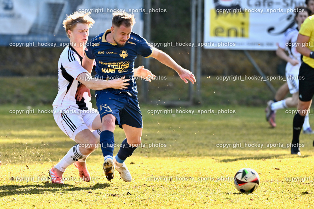 ATUS Velden vs. SPG LASK Amateure OÖ | #14 Jonas Ilk LASK Amateure, #99 Benjamin Mulahalilovic ATUS Velden, ATUS Velden vs. SPG LASK Amateure OÖ, ATUS Velden vs. SPG LASK Amateure OÖ am 07.03.2026 in Velden (Wald Arena Velden), Austria, (Photo by Bernd Stefan)