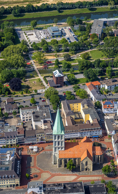 Hamm220504673 | Luftbild, Wassersportzentrum an der Adenauerallee sowie Sichtachse mit Nordringpark und evang. Pauluskirche, Mitte, Hamm, Ruhrgebiet, Nordrhein-Westfalen, Deutschland