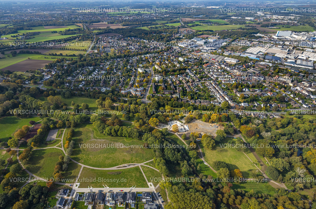 Moers241012711 | Luftbild, Moerser Freizeitpark, Baustelle mit Neubau Wohnsiedlung An den Filder Benden, Wohngebiet Ortsansicht Ortsteil Hülsdonk, Moers, Ruhrgebiet, Nordrhein-Westfalen, Deutschland