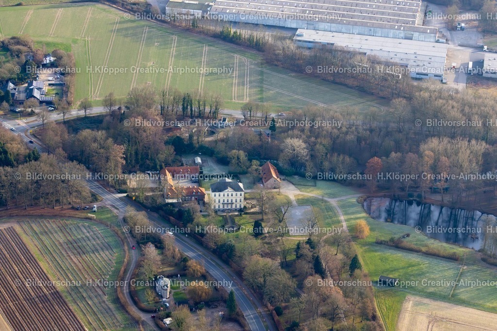 Luftbild Rheurdt-8374 | Luftbildfotografie Palais des Schloss " Schloss Leyenburg " und See Kleiner Parsick in Rheurdt im Bundesland Nordrhein-Westfalen, Deutschland. - Realisiert mit Pictrs.com