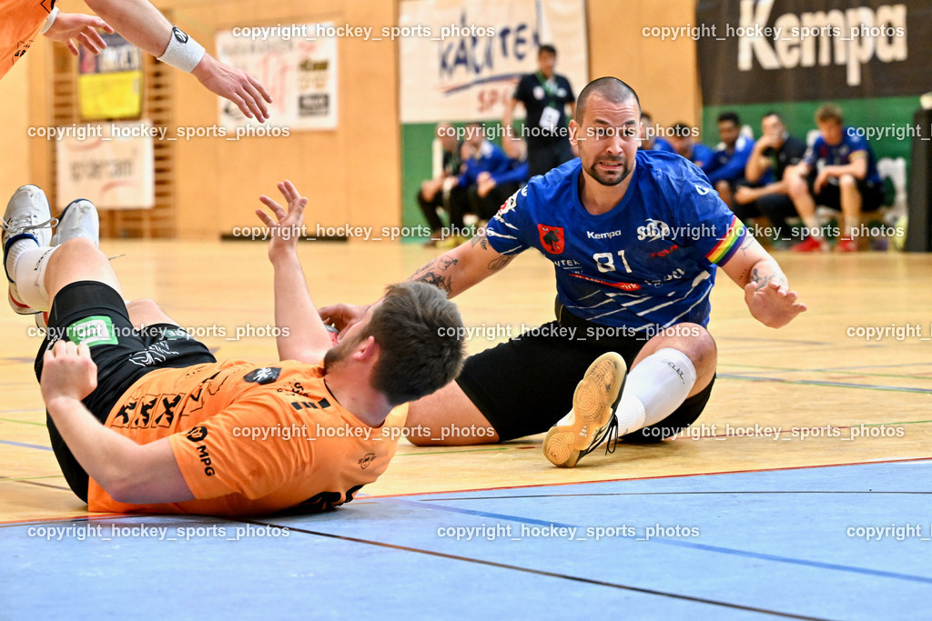 SC Ferlach vs. HSG Holding Graz | #81 Milicevic Micha SC Ferlach, #24 SCHIMMEL Florian HSG Graz, SC Ferlach vs. HSG Holding Graz, SC Ferlach vs. HSG Holding Graz am 24.05.2025 in Ferlach (Ballspielhalle Ferlach), Austria, (Photo by Bernd Stefan)
