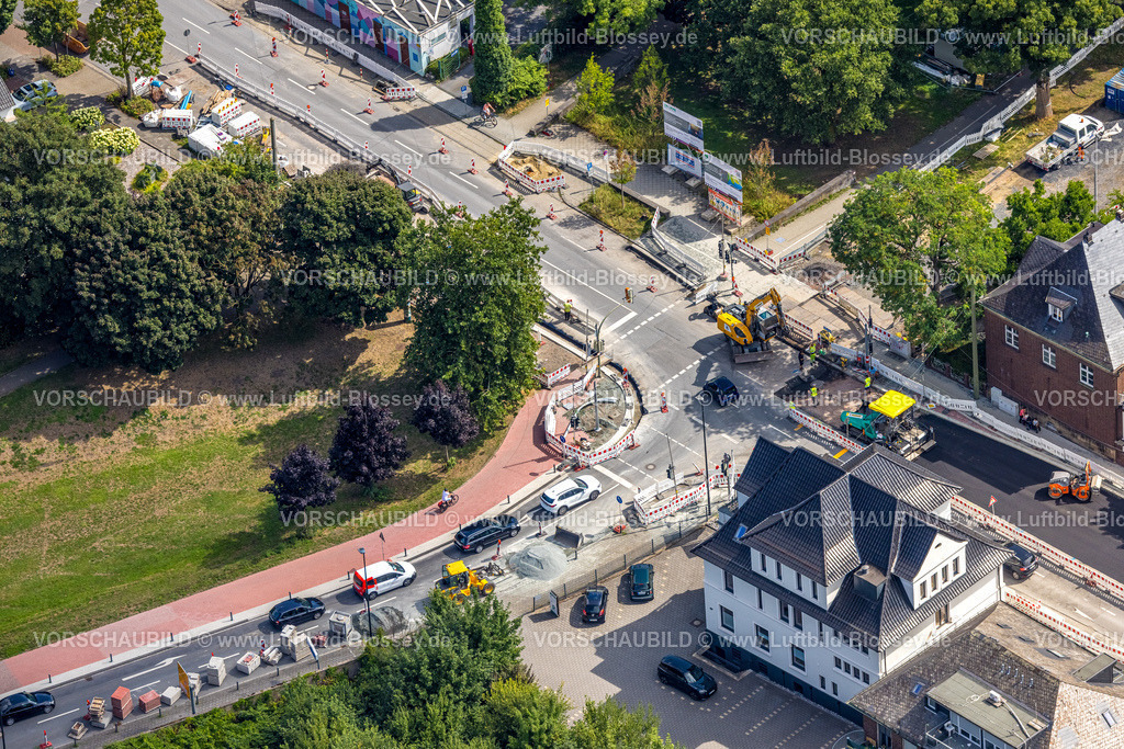 Hamm250700781Mitte | Luftbild, Straßenkreuzung Goethestraße (B63) Ecke Bismarckstraße mit Baustelle, Mitte, Hamm, Ruhrgebiet, Nordrhein-Westfalen, Deutschland