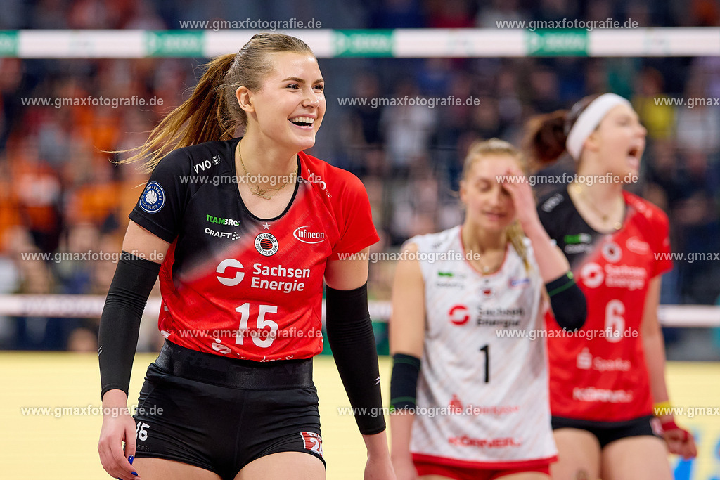 GER, Dresdner SC - USC Muenster, Volleyball, DVV-Pokalfinale Frauen 2025, 02.03.25 | GER, Dresdner SC - USC Muenster, Volleyball, DVV-Pokalfinale Frauen 2025, 02.03.25Foto: Gerald Oelze-de Stoppany
