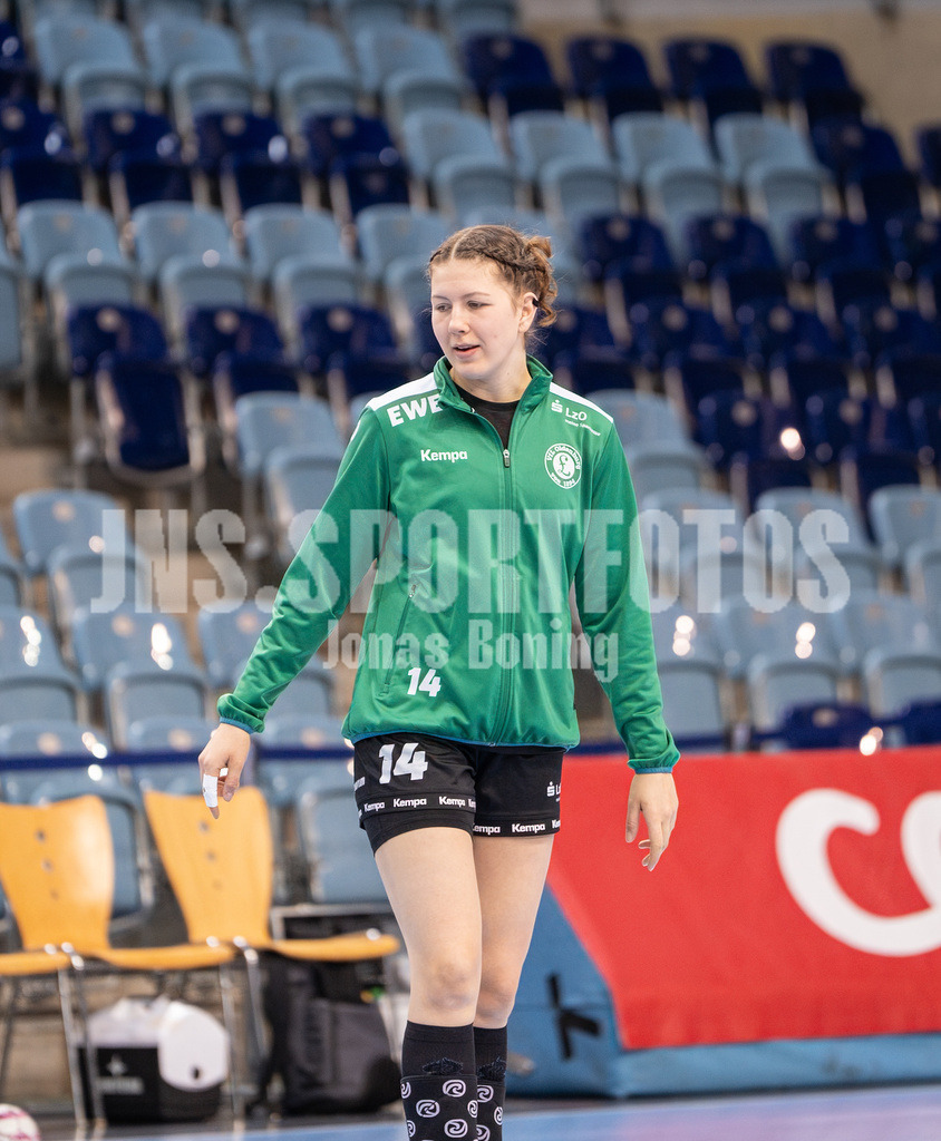 Handball I Frauen I Saison 2025-2026 I 1. HBF I 17. Spieltag I VFL Oldenburg - Thüringer HC I 0002 | Marie Steffen (14, VfL Oldenburg)  - Realisiert mit Pictrs.com