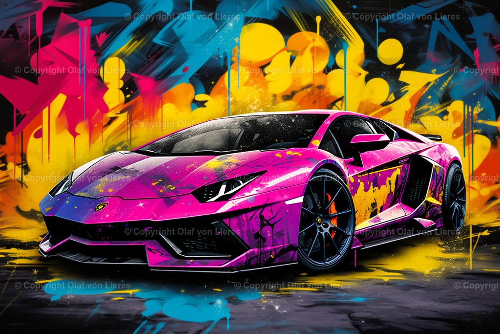 Lambo in bunten Farben | Supercar farbenfroh
