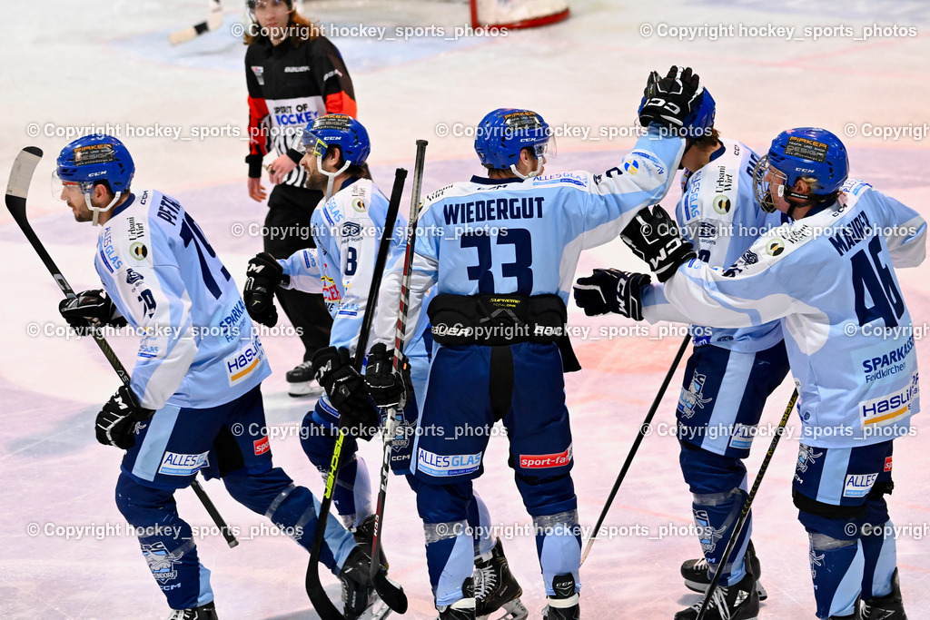 ESC Steindorf vs. SC Hohenems 11.3.2023 | Jubel ESC Steindorf Mannschaft, #79 Petrik Benjamin, #8 Martinz Christof, #33 Wiedergut Andreas, #46 Maurer Julian