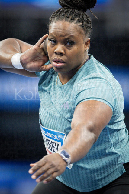 ISTAF Indoor; Duesseldorf, 24.01.2026 | DUESSELDORF, GERMANY - JANUARY 24: Jessica Ramsey (USA), shot put, during the ISTAF Indoor Dusseldorf at PSD Bank Dome on January 24, 2026 in Duesseldorf, Germany. 