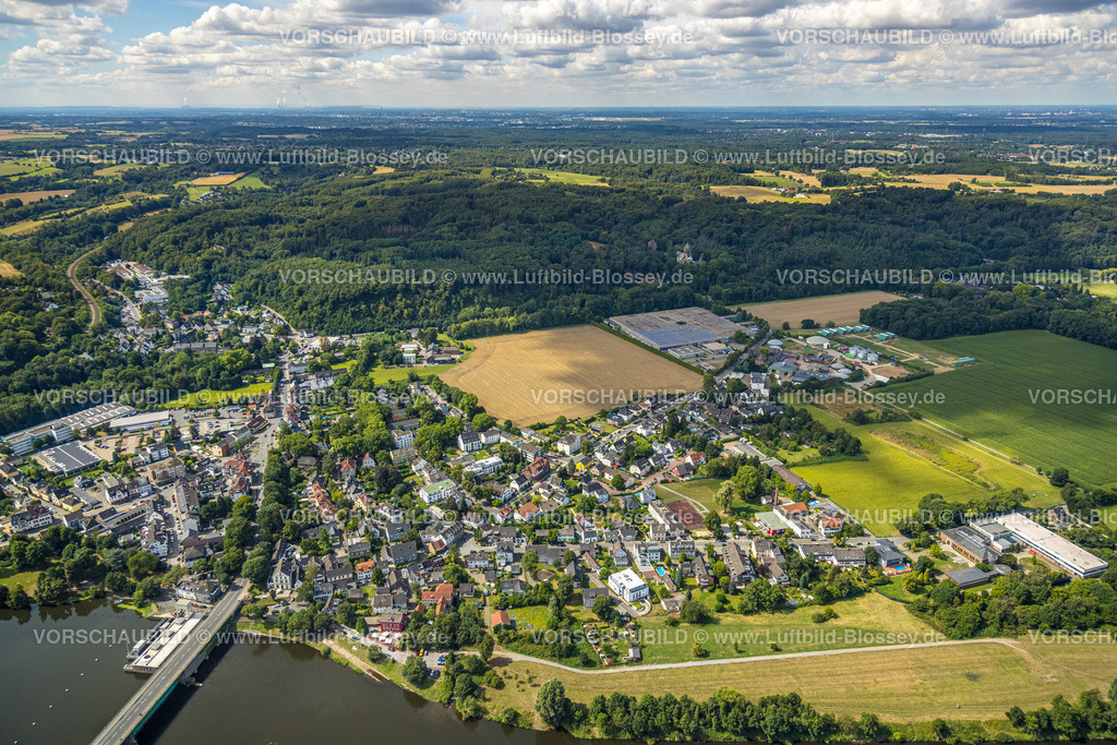 Essen220802877Kettwig | Luftbild, Wohnsiedlung an der Landsberger Straße, Menden Buchstaben GmbH, Ruhrtaler Freilandschwein Landwirtschaftsbetrieb, Kettwig, Essen, Ruhrgebiet, Nordrhein-Westfalen, Deutschland