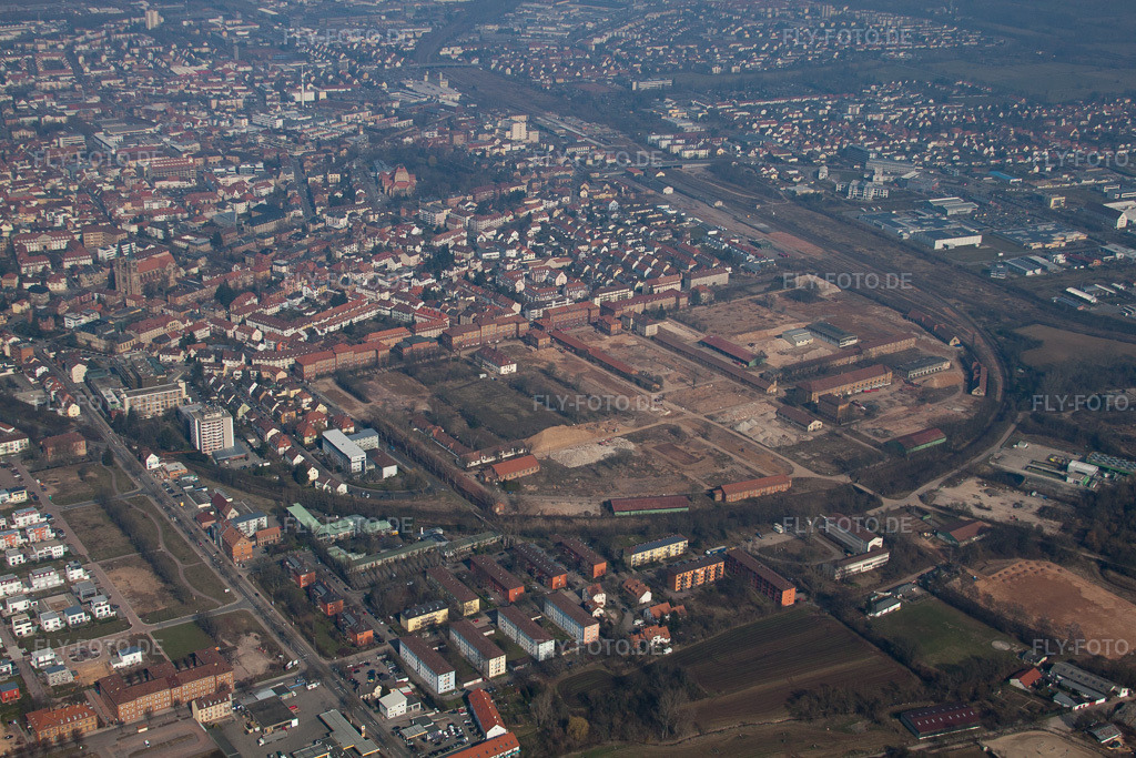 Luftbild: Conversionsgebiet Cornichonstr in Landau in der Pfalz im Bundesland Rheinland-Pfalz in Deutschland. Foto: IMG_37715.jpg vom 05.03.2011 durch Werner Riehm/FLY-FOTO.de