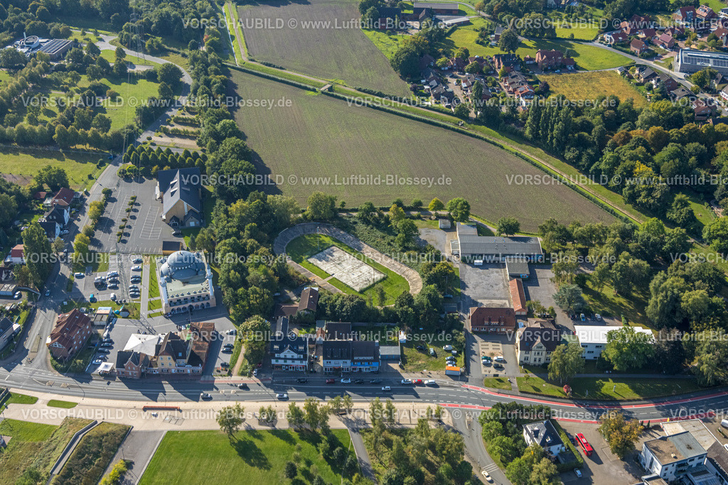 Hamm250900008 | Luftbild, DitiB Ulu Camii Moschee neben dem Barbara Stadion, Stadtbezirk Herringen, Hamm, Ruhrgebiet, Nordrhein-Westfalen, Deutschland