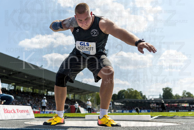 Deutsche Leichtathletik-Meisterschaften; Bochum-Wattenscheid, 25.07.2026 | Timo Northoff (LG Bünde-Löhne), Kugelstossen; Deutsche Leichtathletik-Meisterschaften am 25.07.2026 im Lorheide-Stadion, Bochum-Wattenscheid (Nordrhein-Westfalen).
