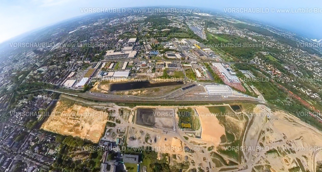 Dortmund231090068HoeschBornstrasse | Luftbild, Westfalenhütte Gewerbegebiet, Hoesch Areal, Gewerbegebiet Bornstraße, Erdkugel, Fisheye Aufnahme, Fischaugen Aufnahme, 360 Grad Aufnahme, tiny world, Borsigplatz, Dortmund, Ruhrgebiet, Nordrhein-Westfalen, Deutschland