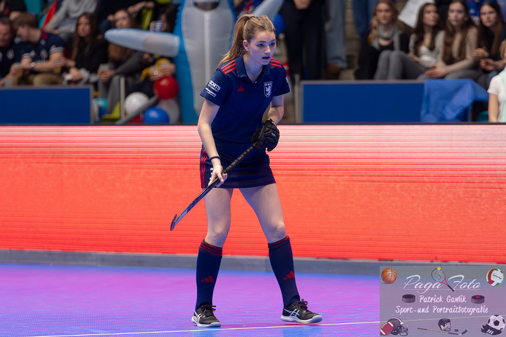 Volvo E.R.B. Final 4 Halbfinale Frauen: Mannheimer HC - Düsseldorfer HC, 25.01.2025 | Lucy Zich (Düsseldorfer HC #33), Freisteller, Portrait, Porträt, Mannheimer HC - Düsseldorfer HC, Frankfurt, Süwag Arena, 25.1.2025 - Realisiert mit Pictrs.com