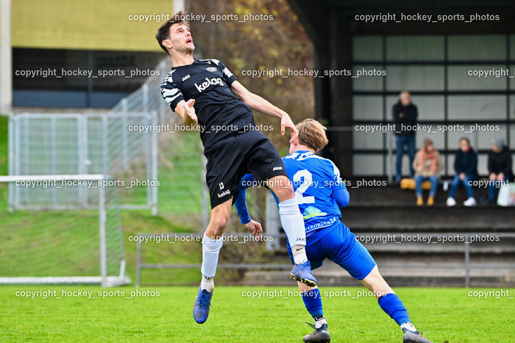 MSC Magdalen vs. SV Wernberg | #13 Marc Lenuweit MSC Magdalen, #2 Samuel Hofer SV Wernberg, MSC Magdalen vs. SV Wernberg, MSC Magdalen vs. SV Wernberg am 10.11.2024 in Magdalen (Sportplatz Magdalen), Austria, (Photo by Bernd Stefan)
