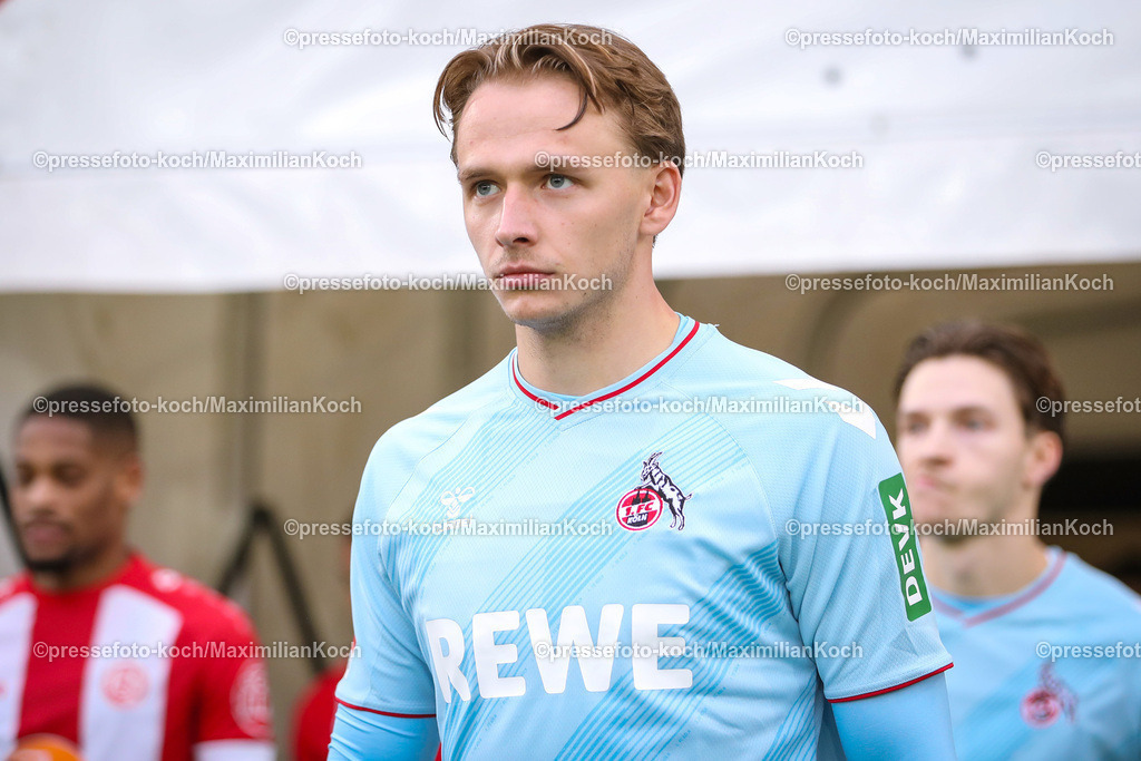 RWE06012402092 | 06.01.2024, Essen, Fußball, Herren, Stadion an der Hafenstraße, Testspiel, Rot-Weiss Essen – 1. FC Köln:  Jacob Christensen (1.FC Köln). 
DFB regulations prohibit any use of photographs as image sequences and or quasi-video.