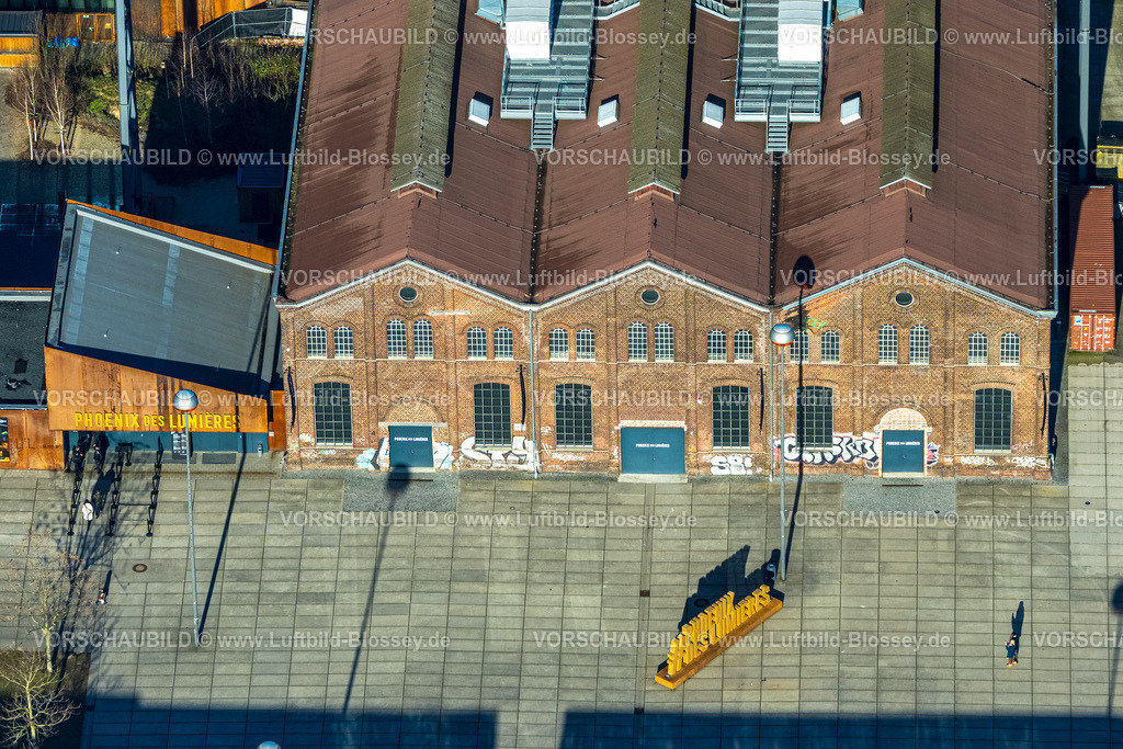 Dortmund240101444 | Luftbild, Phoenix des Lumieres Kunstzentrum, Technologiepark Gewerbegebiet Phoenix West, Hörde, Dortmund, Ruhrgebiet, Nordrhein-Westfalen, Deutschland