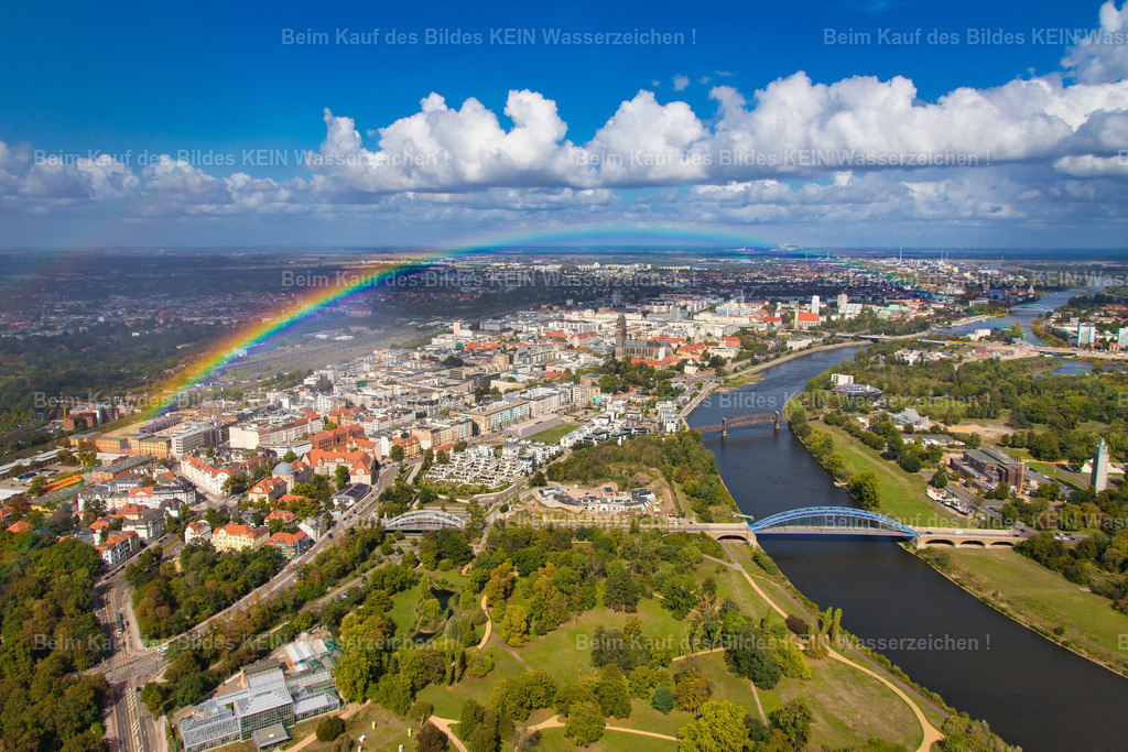 Magdeburg Regenbogen-0862 | Magdeburg City &amp; Elbe mit Regenbogen - Realisiert mit Pictrs.com
