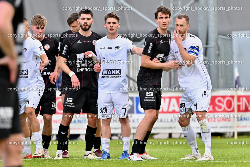 ASK Klagenfurt vs. SK Vorwärts Steyr 21.4.2024 | #4 Mateo Grubor ASK Klagenfurt, #4 Stefan Goldnagl SK Vorwärts Steyr, #7 Bondan Romaniuk ASK Klagenfurt, #77 Michael Martic SK Vorwärts Steyr, ASK Klagenfurt vs. SK Vorwärts Steyr 21.4.2024, ASK Klagenfurt vs. SK Vorwärts Steyr am 21.04.2024 in Klagenfurt (ASK Sportzentrum Fischl), Austria, (Photo by Bernd Stefan)