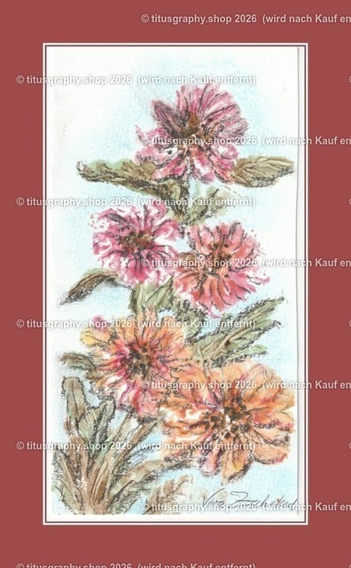 Blumengruß Variation 04 | Zeichnung von Vera Zschecked exclusiv auf titusgraphy.eu - Realisiert mit Pictrs.com