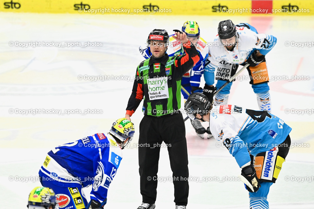 EC IDM WÄRMEPUMPEN VSV vs. Steinbach Black Wings Linz | HRONSKÝ TOMÁŠ Referee, #12 Brett Budgell EC VSV, #49 Graham Knott Black Wings Linz, EC IDM WÄRMEPUMPEN VSV vs. Steinbach Black Wings Linz, EC IDM WÄRMEPUMPEN VSV vs. Steinbach Black Wings Linz am 04.03.2026 in Villach (Stadthalle Villach), Austria, (Photo by Bernd Stefan)