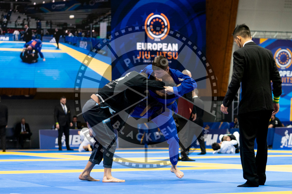 20240124PBB00106 | Fighters compete during the second day of the IBJJF European Championship in Paris, France, on January 24, 2024.