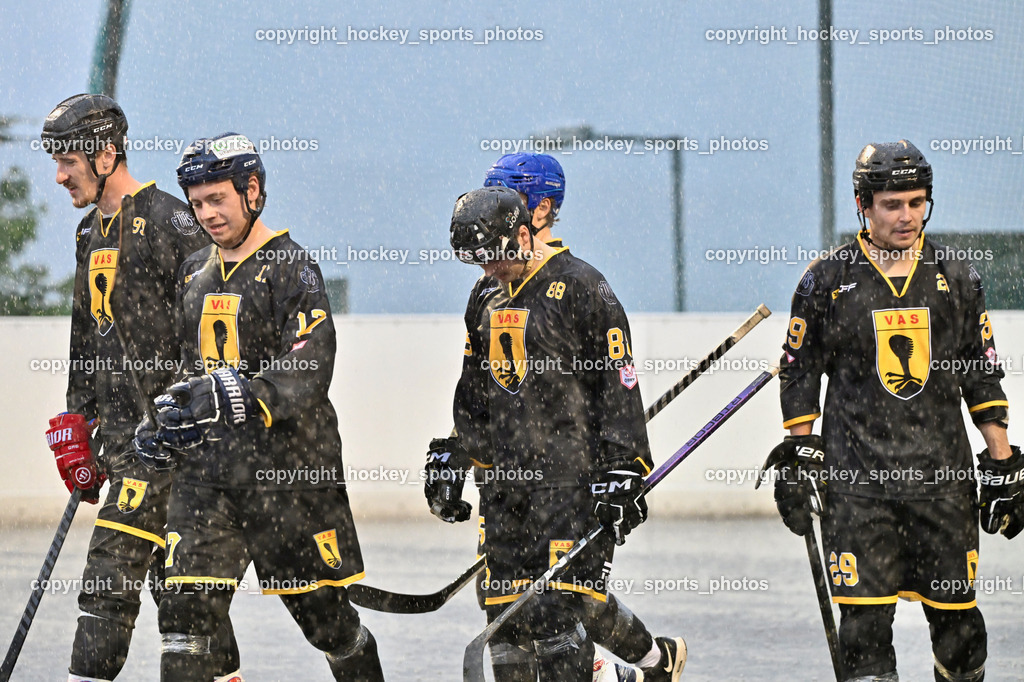 VAS Ballhockey Villach vs. ASKÖ Villach Ballhockey | #29 Wohlfahrt Philipp, #88 Groyer Fabian, #17 Hobitsch Samuel, #99 Alagic Adis, VAS Ballhockey Villach vs. ASKÖ Villach Ballhockey, VAS Ballhockey Villach vs. ASKÖ Villach Ballhockey am 28.05.2025 in Villach (Alpen Arena ), Austria, (Photo by Bernd Stefan)