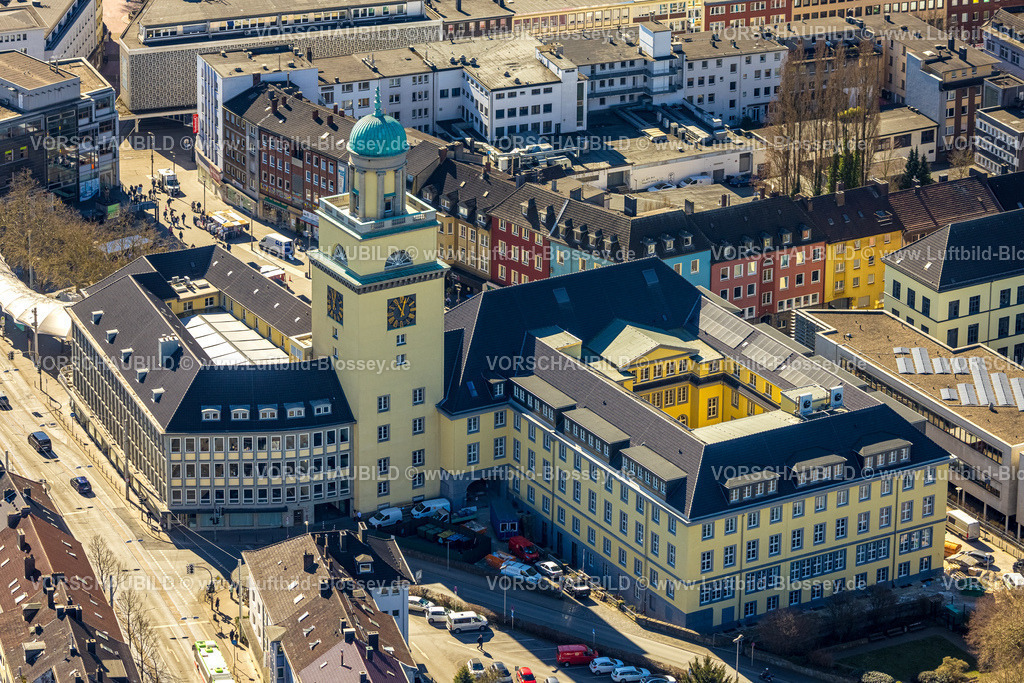 Witten250301148 | Luftbild, Rathaus mit Sanierung, Witten, Ruhrgebiet, Nordrhein-Westfalen, Deutschland