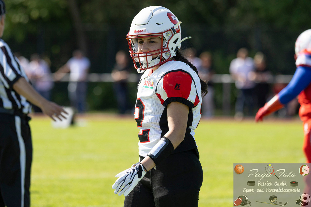 GFLW 1: German Football League Women 1: Rodgau Pioneers Ladies - Stuttgart Scorpions Sisters, 07.06.2026 | Lamis Nada Guerrouchi (Stuttgart Scorpions Sisters #2), Freisteller, Portrait / Porträt, Rodgau Pioneers Ladies - Stuttgart Scorpions Sisters, Rodgau, Maingau-Energie-Stadion "Am Weichsee", 7.6.2026 - Realisiert mit Pictrs.com