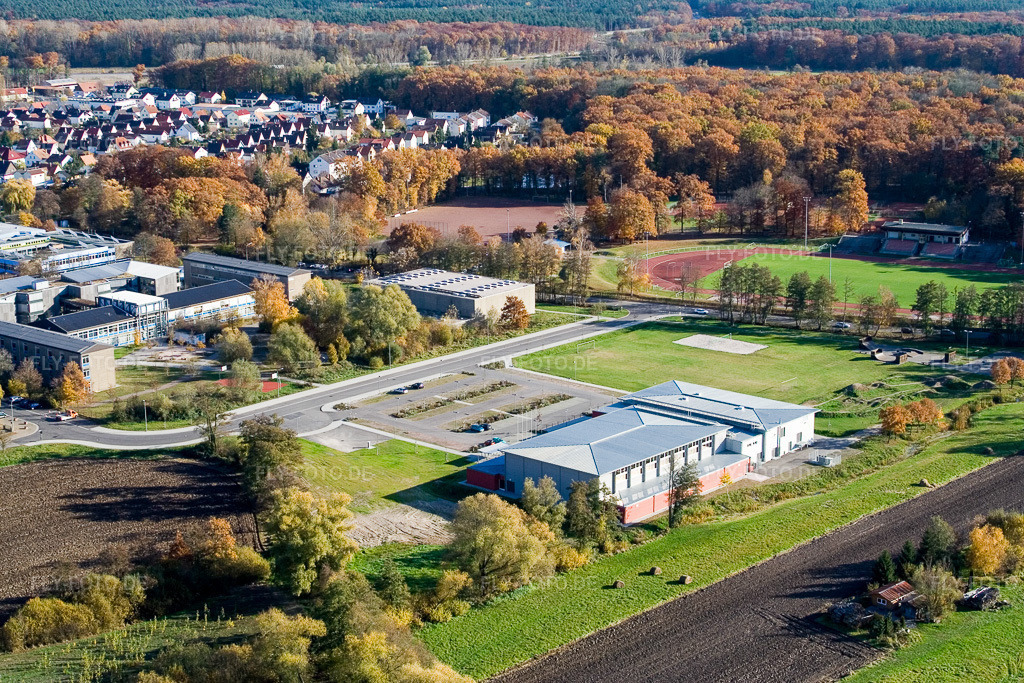 Luftbild: Bienwaldhalle Kandel in Kandel im Bundesland Rheinland-Pfalz in Deutschland. Foto: IMG_8862.jpg vom 05.11.2007 durch Werner Riehm/FLY-FOTO.de