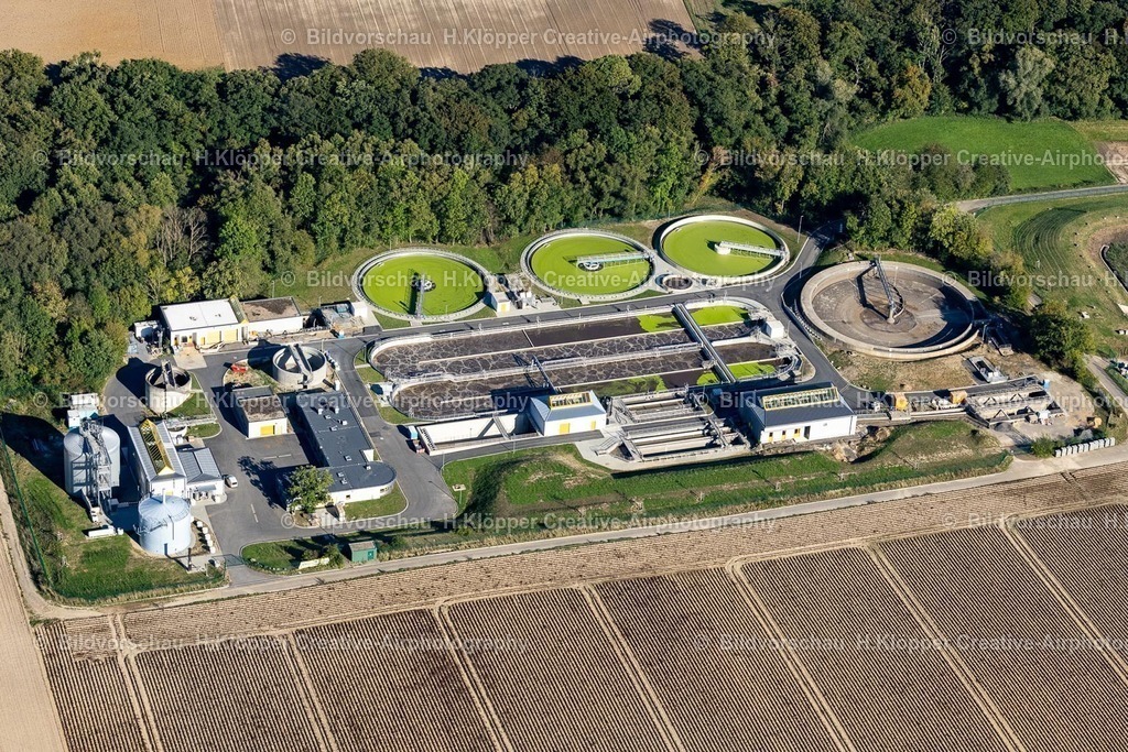 Lufbilder Würselen-5967 | Klärwerks- Becken und Reinigungsstufen zur Abwasserbehandlung " Wasserverband Eifel-Rur " an der Straße K3 in Würselen im Bundesland Nordrhein-Westfalen, Deutschland - Realisiert mit Pictrs.com