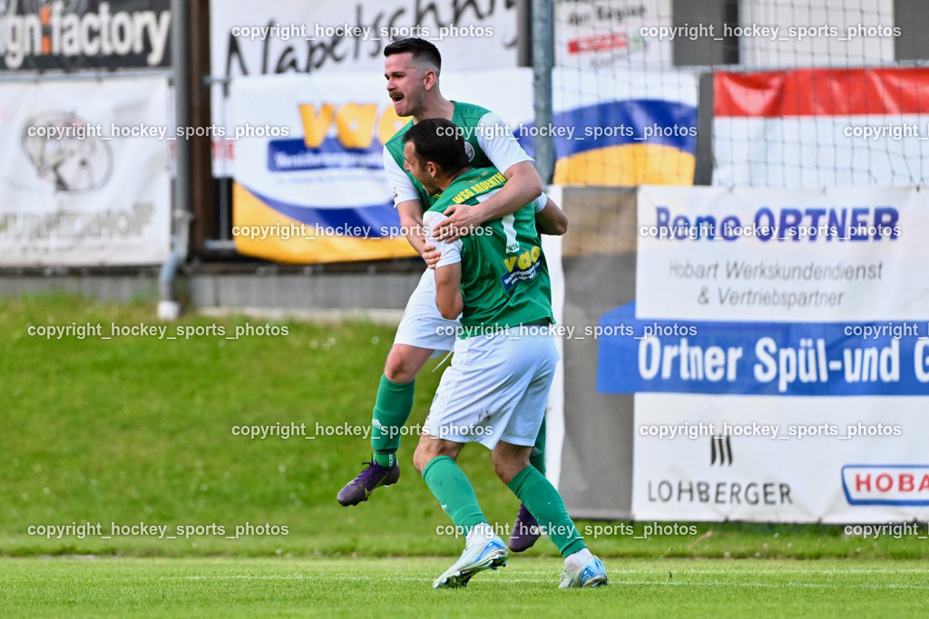 WSG Radenthein vs. URC Thal Assling | Jubel #7 Miljan Urosevic WSG Radenthein, #18 Fabian Klein WSG Radenthein, WSG Radenthein vs. URC Thal Assling, WSG Radenthein vs. URC Thal Assling am 30.05.2025 in Radenthein (Sportplatz Radenthein), Austria, (Photo by Bernd Stefan)