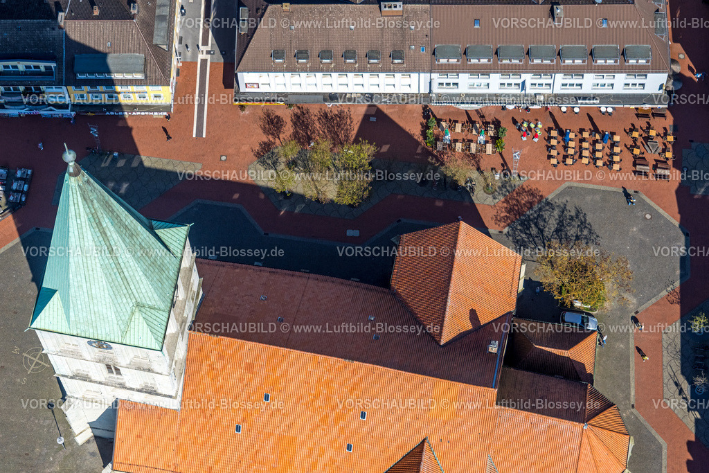 Hamm260400918Mitte-2 | Luftbild, Pauluskirche und Marktplatz Weststraße mit Aussengastronomie, Mitte, Hamm, Ruhrgebiet, Nordrhein-Westfalen, Deutschland