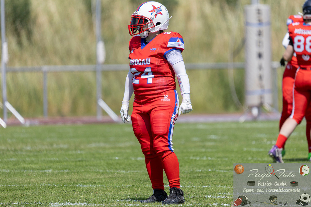 GFLW 1: German Football League Women 1: Rodgau Pioneers Ladies - Stuttgart Scorpions Sisters, 07.06.2026 | Anne Schug (Rodgau Pioneers Ladies #24), Freisteller, Portrait / Porträt, Rodgau Pioneers Ladies - Stuttgart Scorpions Sisters, Rodgau, Maingau-Energie-Stadion "Am Weichsee", 7.6.2026 - Realisiert mit Pictrs.com