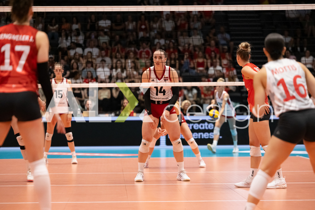Austria v Switzerland - CEV European League Women | KRIENS, SWITZERLAND - JUNE 14: KORA MARINA SCHABERL of Austria during the CEV European League match between Austria and Switzerland at Pilatus Arena on June 14, 2026 in Kriens, Switzerland. - Realisiert mit Pictrs.com