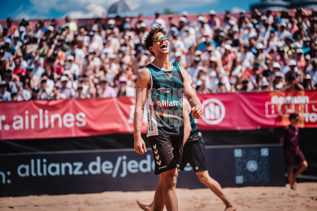 Beachvolleyball | Männer | Allianz German Beach Tour 2025 | Tourstop München | 13.07.2025 | Lui Wüst jubelt