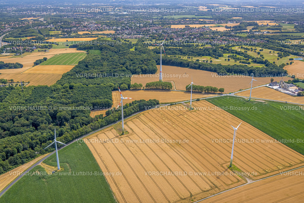 Castrop-Rauxel220706635 | Luftbild, Windräder Mengeder Straße, Dingen, Castrop-Rauxel, Ruhrgebiet, Nordrhein-Westfalen, Deutschland