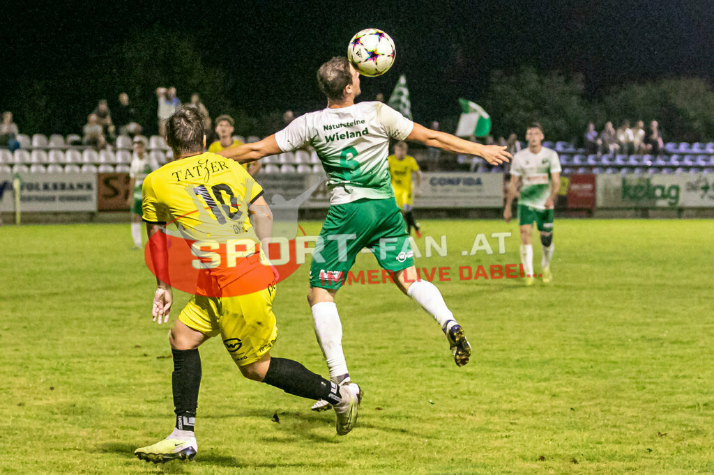 SV Feldkirchen - SC Launsdorf 2-1, Unterliga Ost | Fabian Gangl (SC Launsdorf #10) Michael Tammegger (SV Feldkirchen #6) SV Feldkirchen - SC Launsdorf 2-1 am 23.08.2023 in Feldkirchen
(Modehaus NIMO Arena), Austria, (Photo by Ernst Krawagner sport-fan.at) - Realisiert mit Pictrs.com
