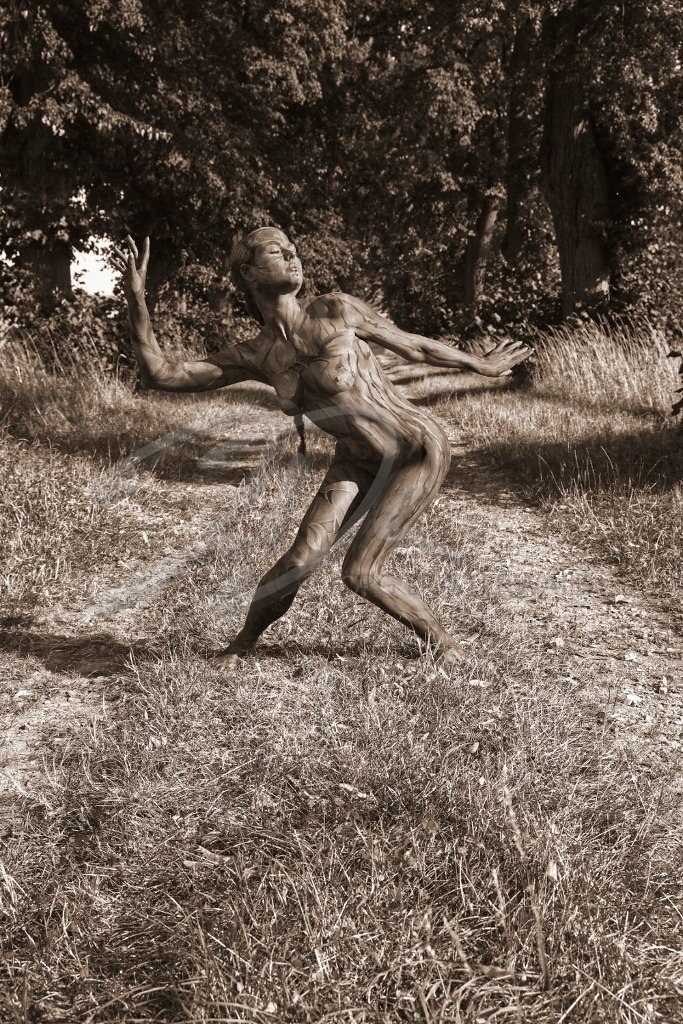 NatureArt-LINDENALLEE_3630b1 | Waldfigur in Sepia | #007 | Modell: Tatjana Heinz | Foto: Tschiponnique Skupin - Realisiert mit Pictrs.com